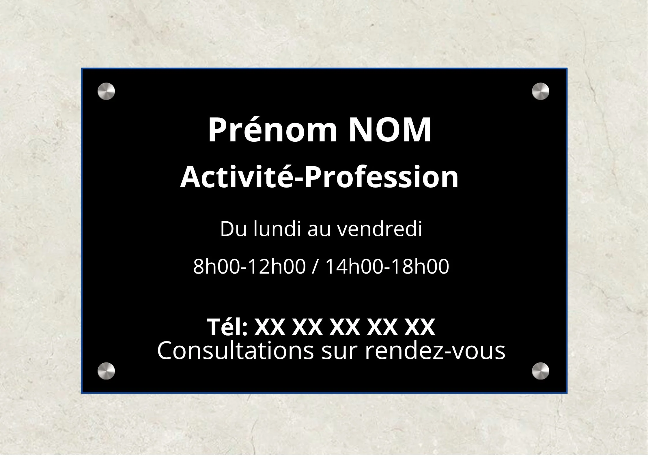 Plaque professionnelle