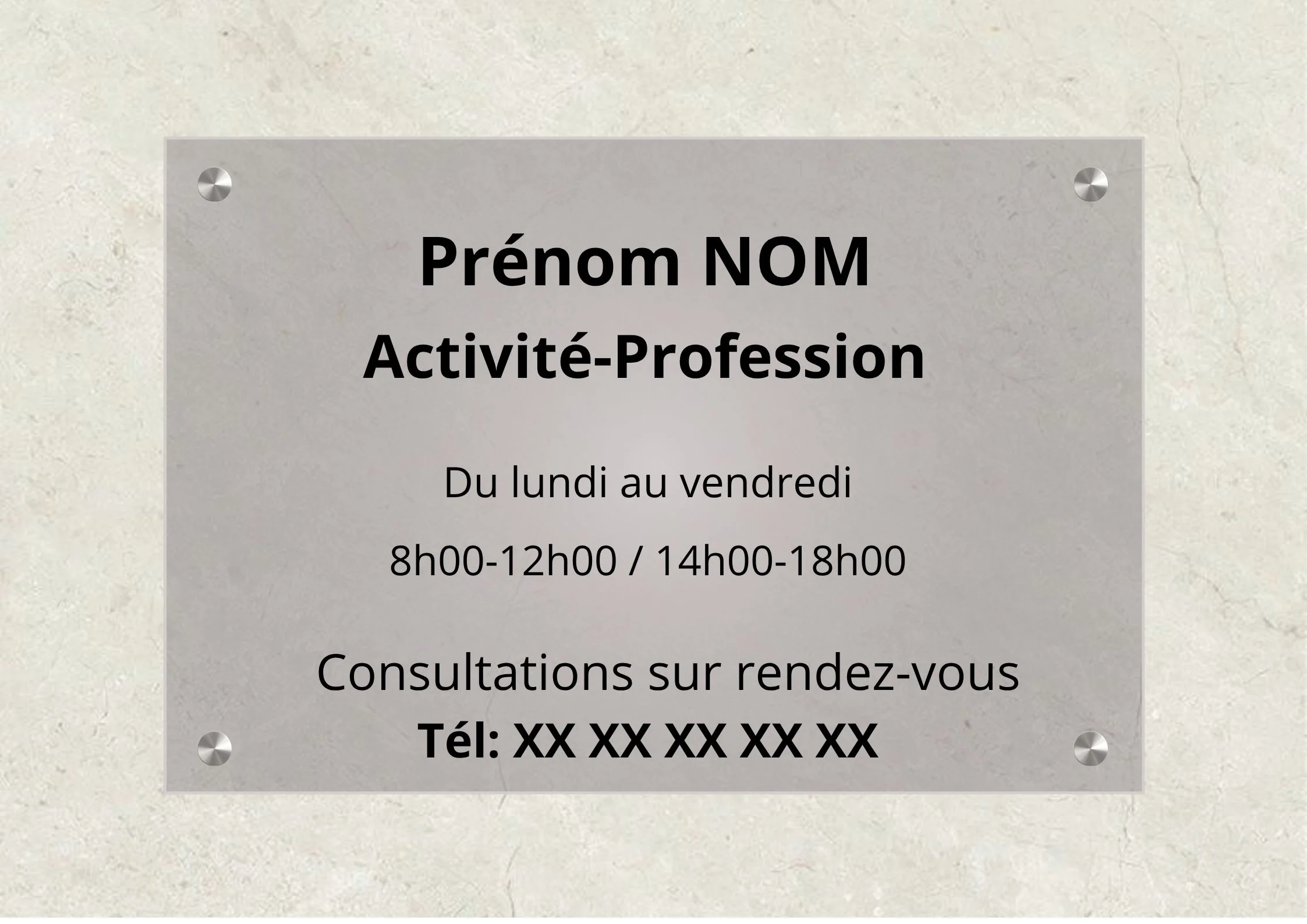 Plaque professionnelle