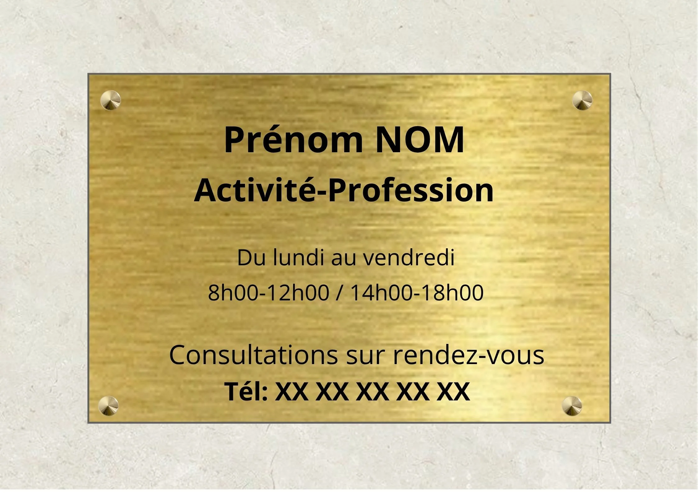 Plaque professionnelle