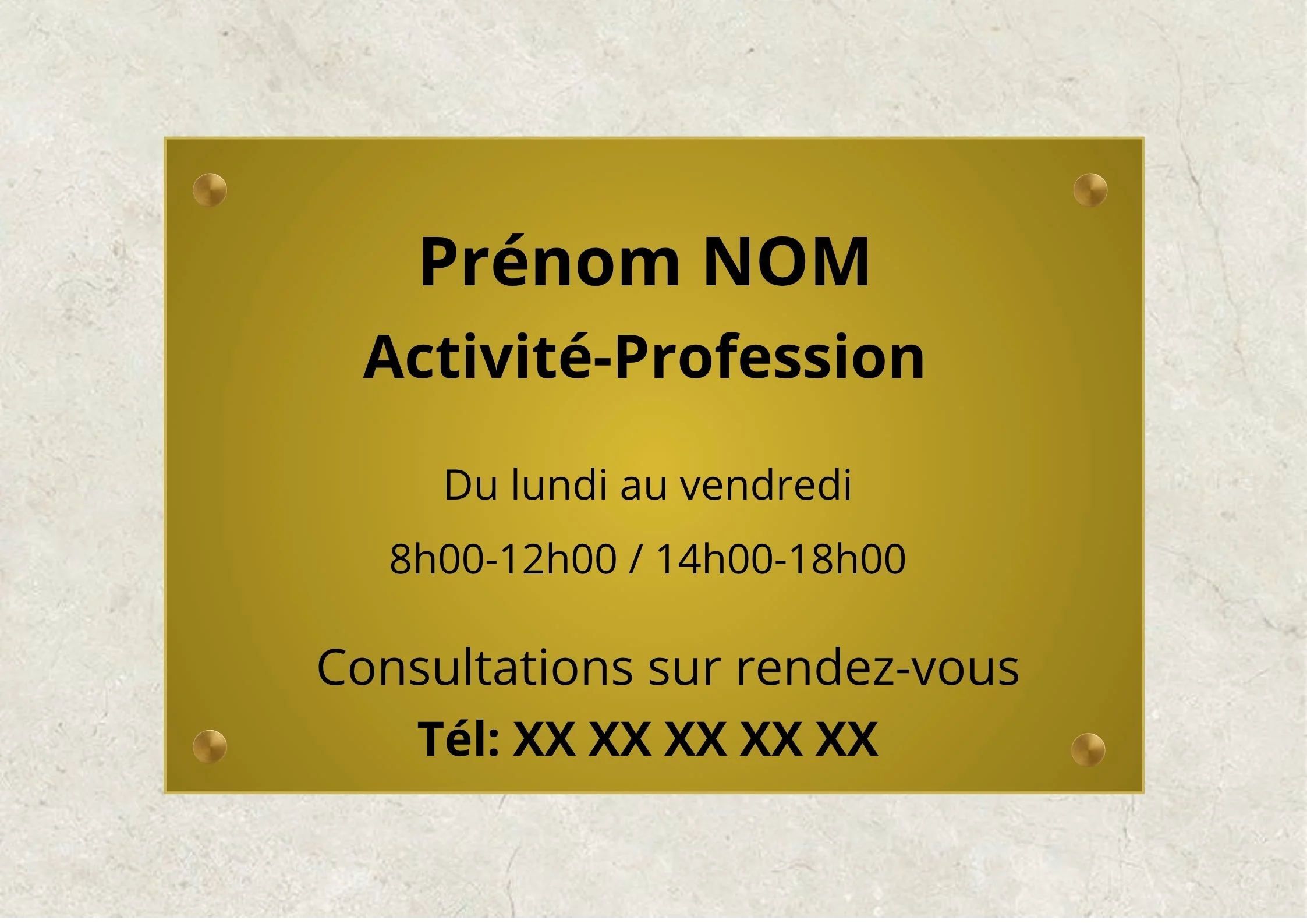 Plaque professionnelle