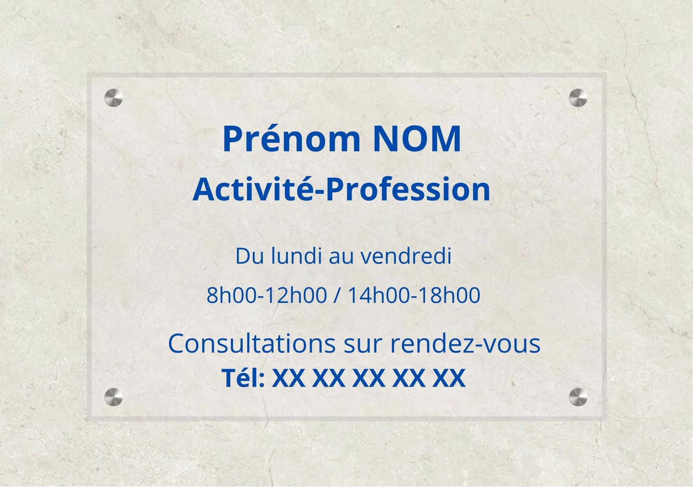 Plaque professionnelle