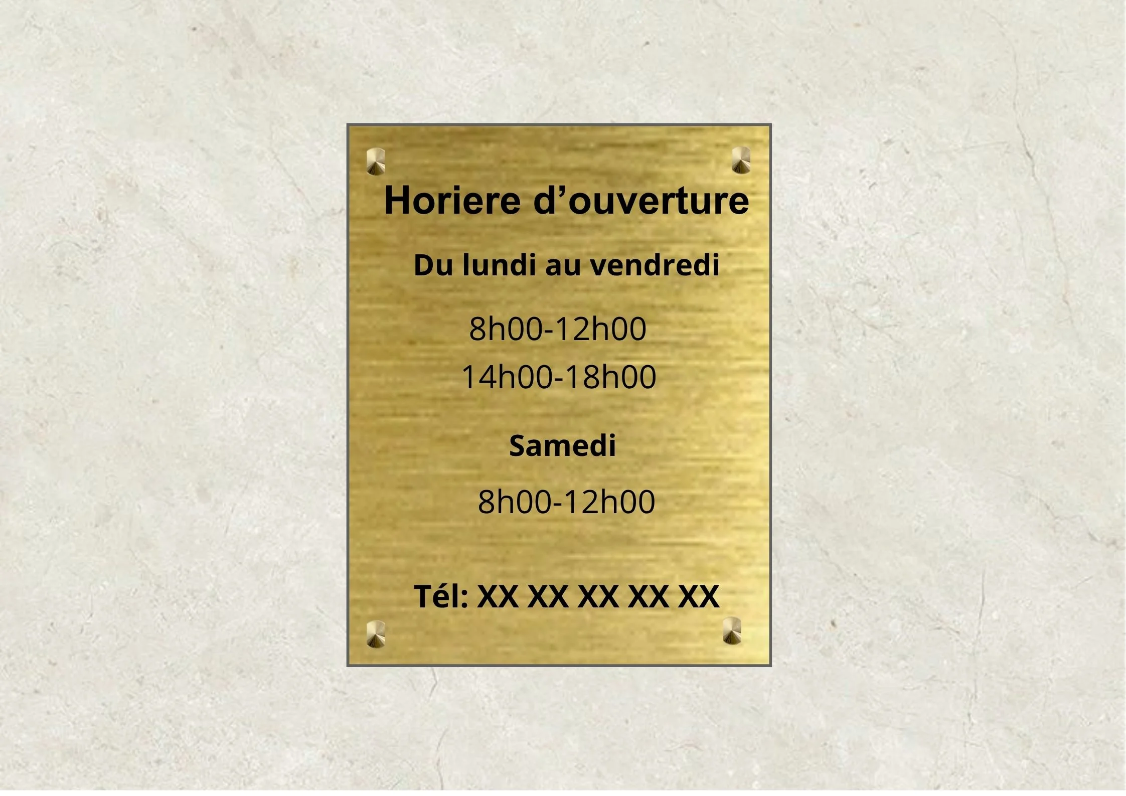 Panneau horaire d'ouverture