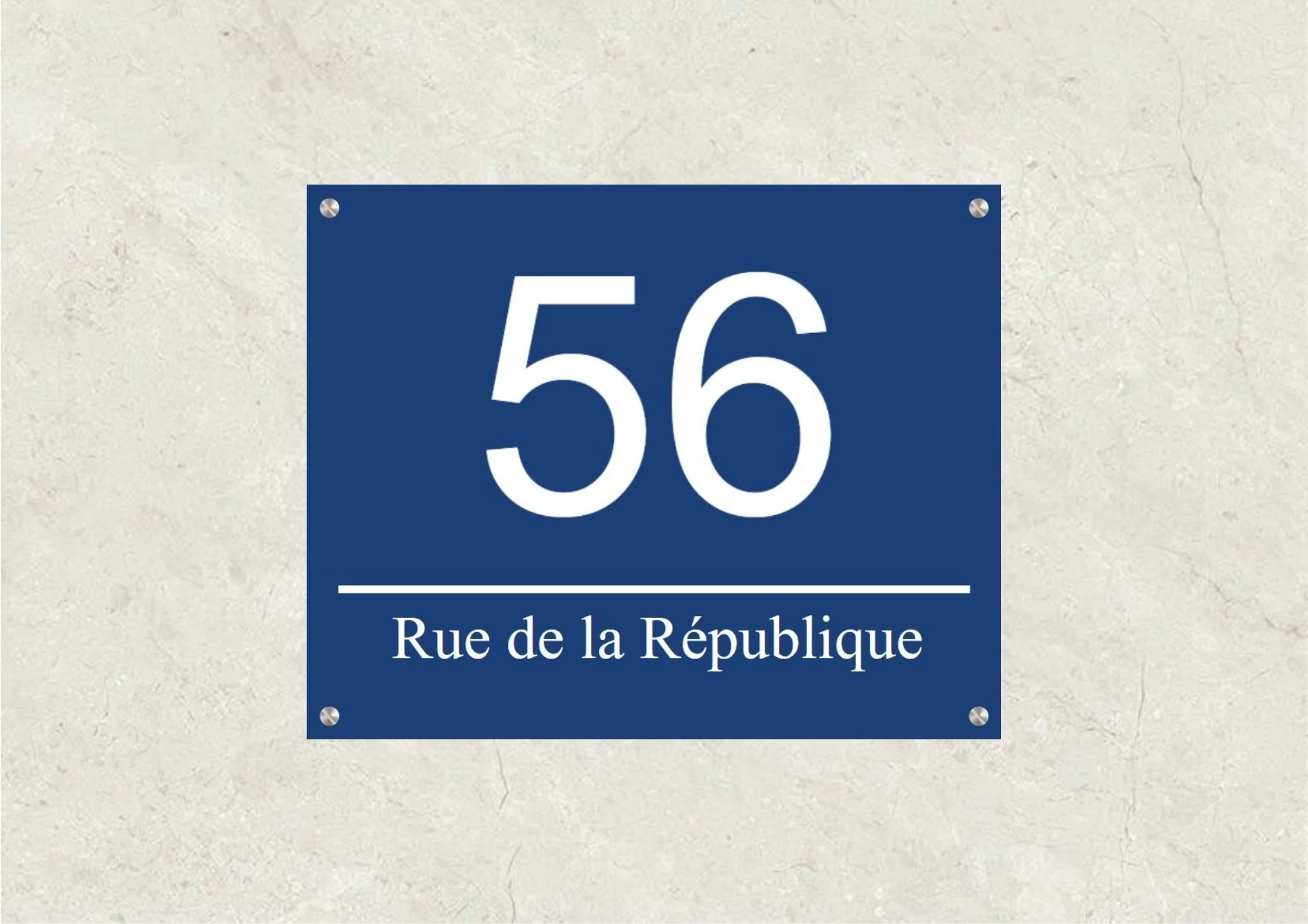 Plaque numéro et nom de  rue