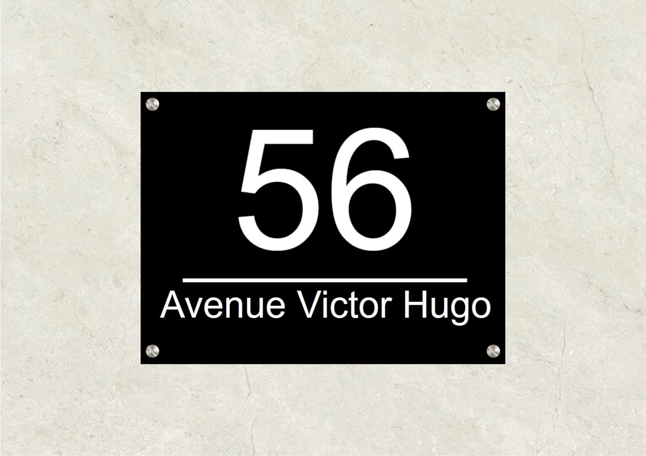 Plaque numéro et nom de  rue